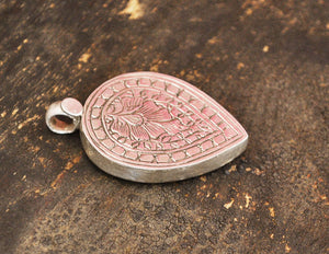 Indian Lotus Silver Pendant