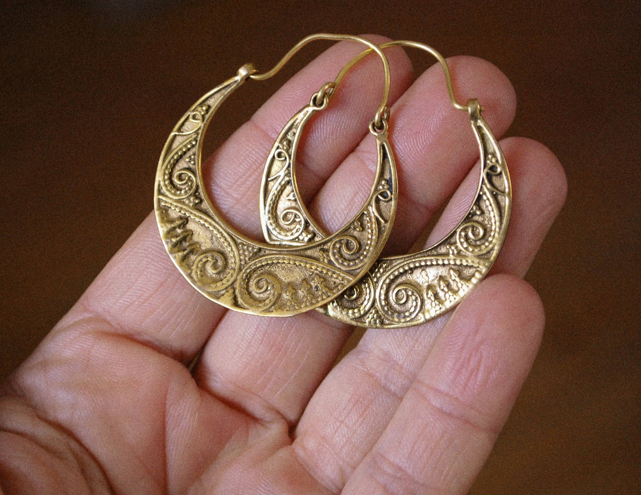 Ethnic India Hoop Earrings - Medium