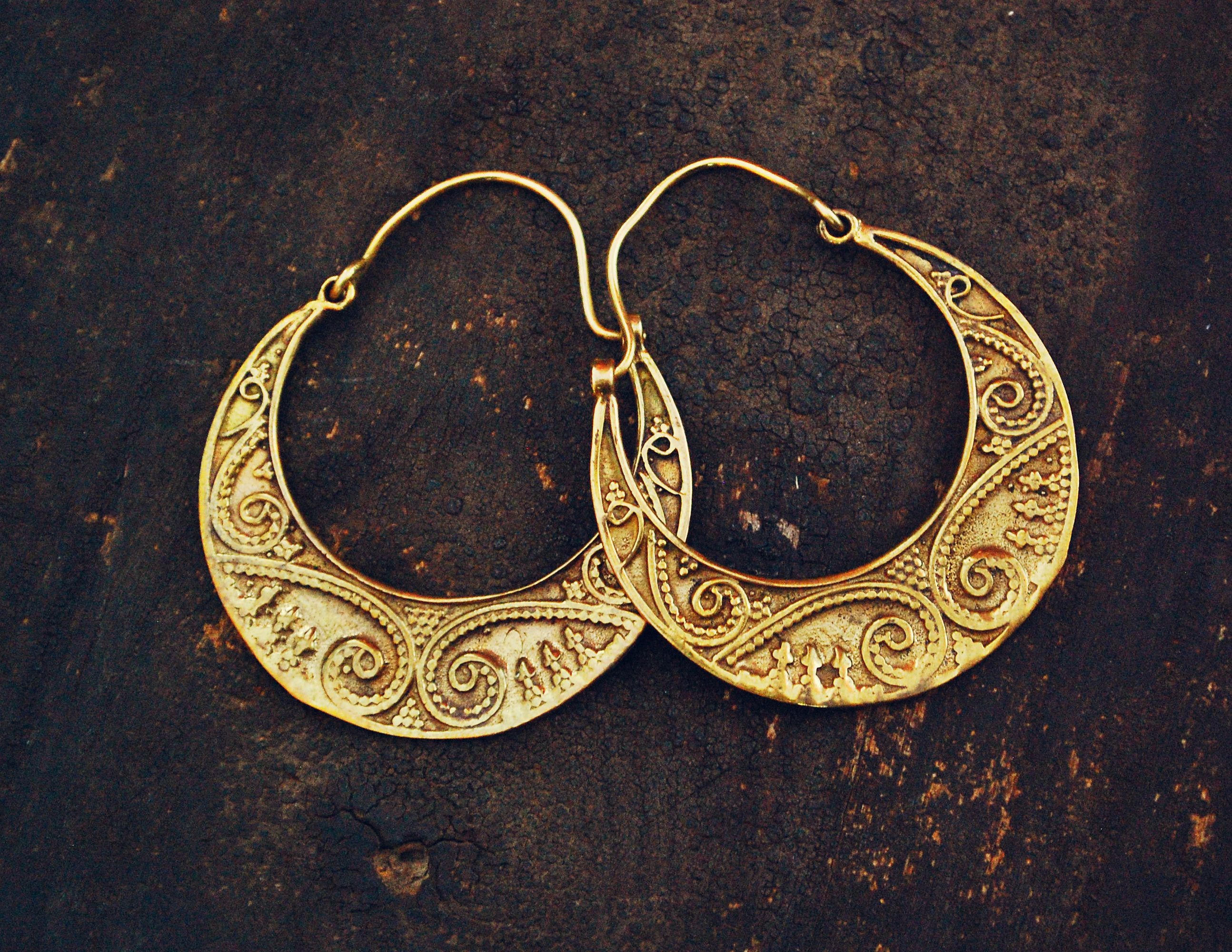 Ethnic India Hoop Earrings - Medium