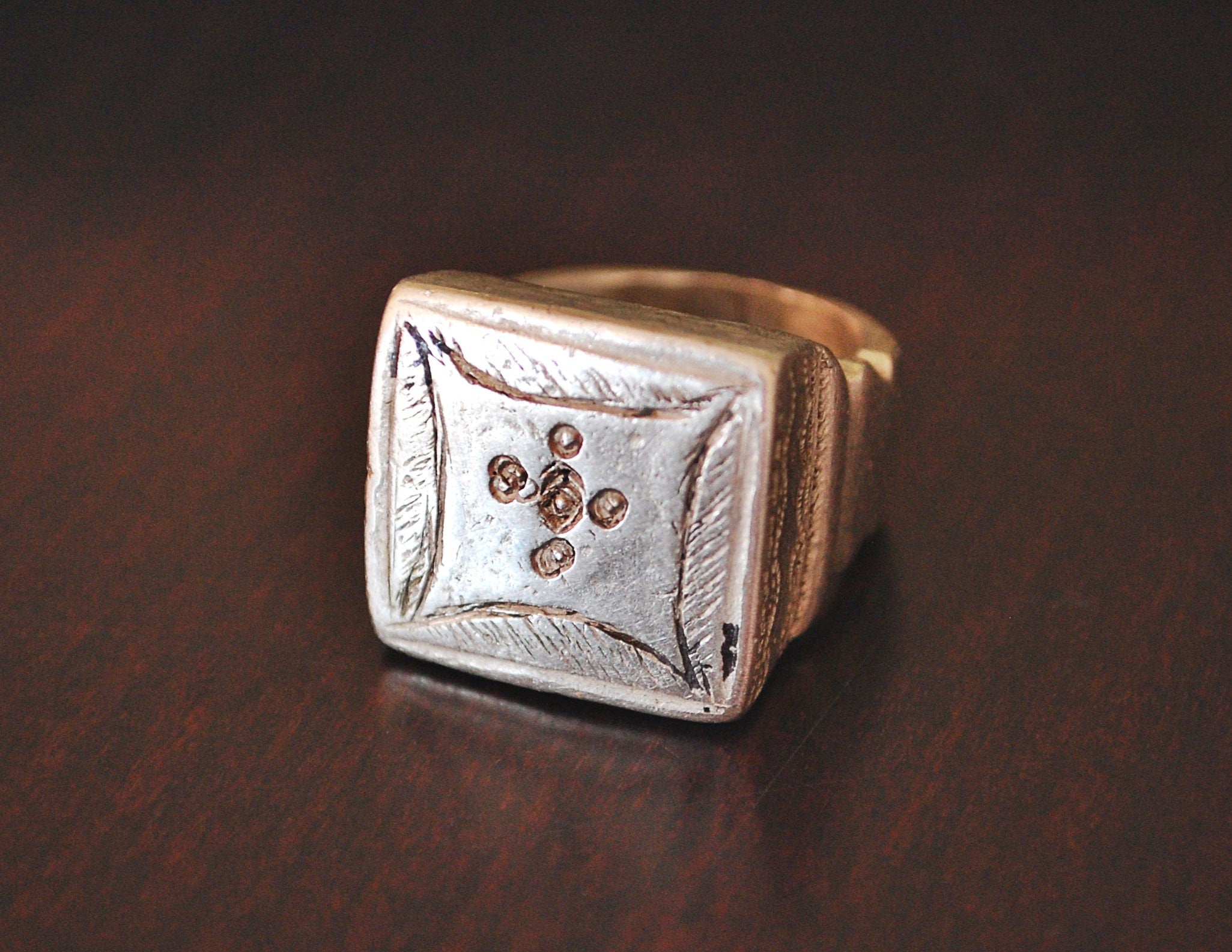 Old Fulani Tuareg Ring from Mali - Size 7 - Old Fulani Silver Ring