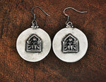 Indian Silver Hindu Dangle Earrings - Rajasthani Silver Earrings - Rajasthani Jewelry