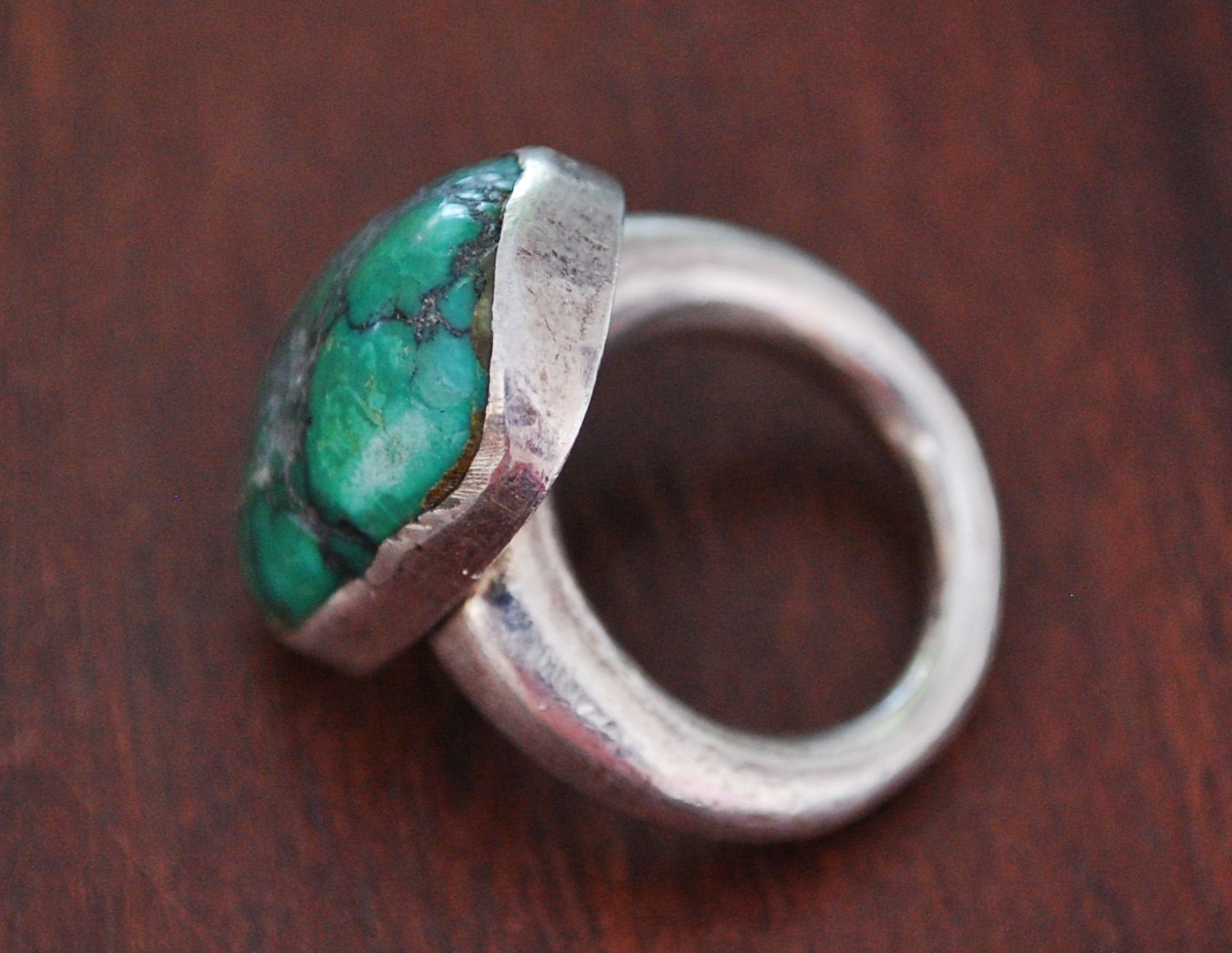 Turquoise Nugget Ring - Size 7.5 - Turquoise Ring - Indian Turquoise Ring - Turquoise Nugget Ring