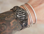 Tunisian Calligraphy Bracelet - Tunisian Hinged Bracelet - Ethnic Tribal Bracelet - Tunisian Jewelry - Berber Bracelet - Berber Jewelry