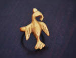 Old Akan Bird Ring - Size 10 - Ashanti Bird Ring - Adinkra Bird Ring - African Brass Ring from Ghana