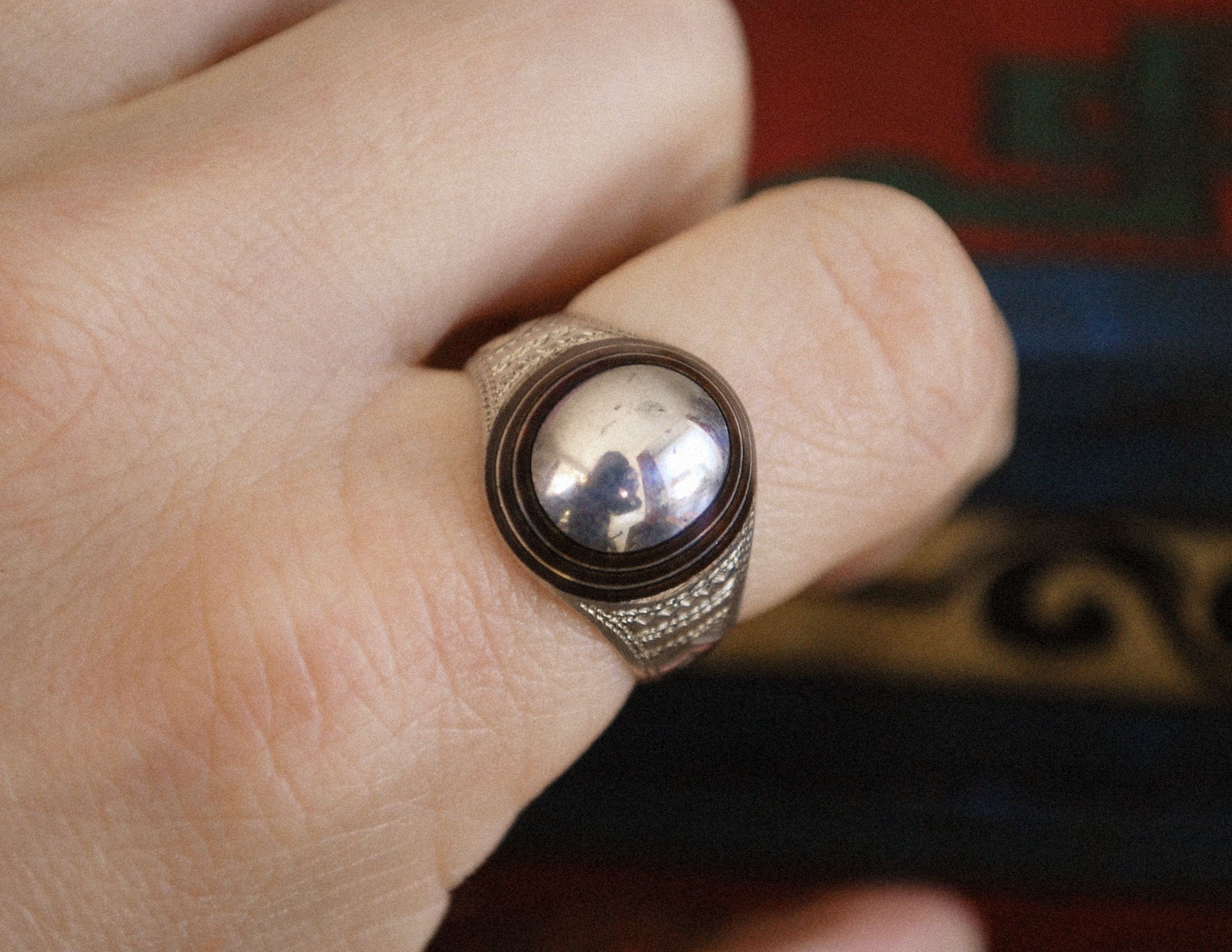 Tuareg Ring with Ebony Inlay- Size 7.5