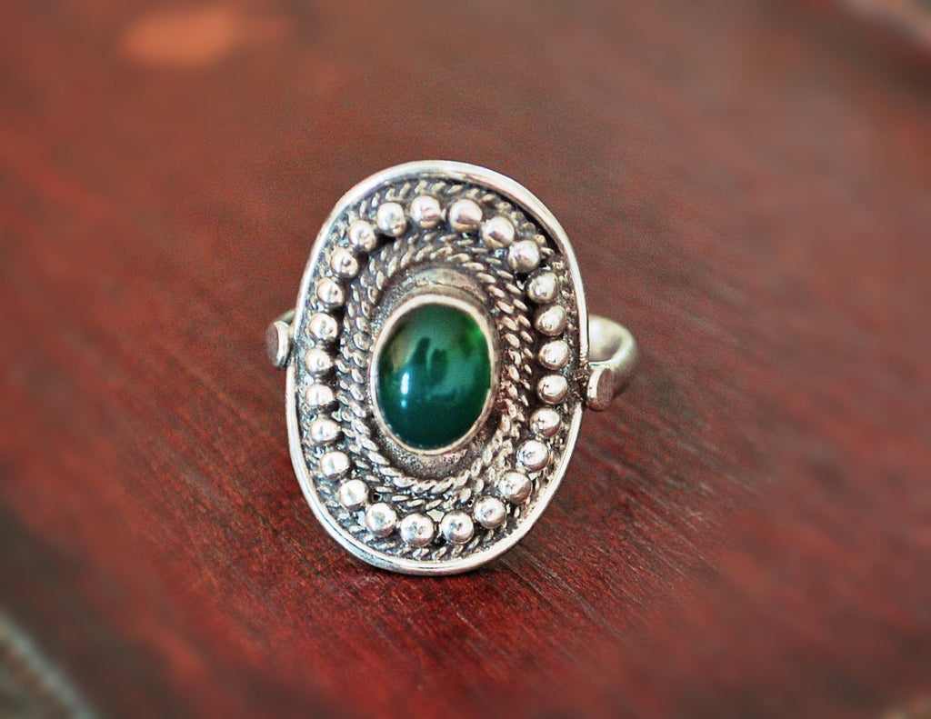 Ethnic Jade Ring - Size 8.5 - Jade Ring - Jade Jewelry - Ethnic Ring - Ethnic Jewelry - Indian Jewelry