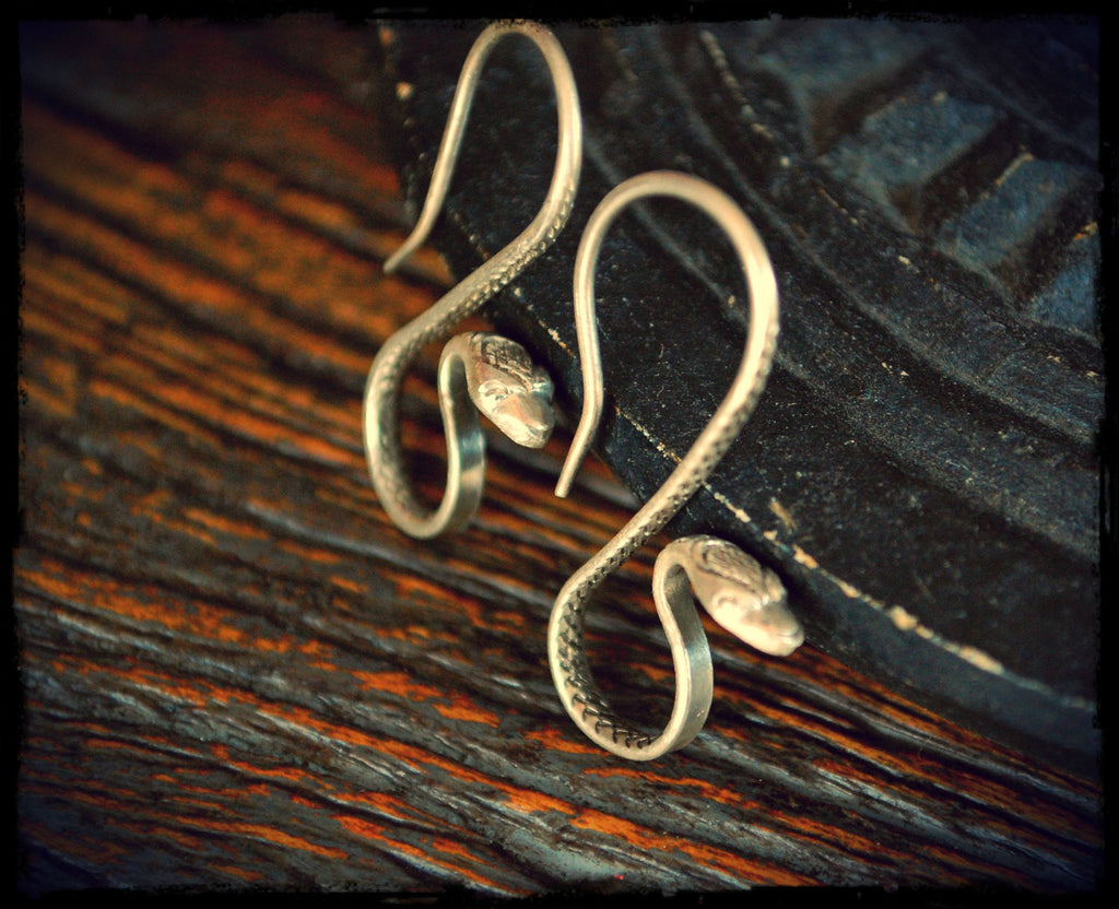 Snake Earrings - Silver Snake Earrings - Snake Jewelry - Boho Snake Earrings - Snake Silver Earrings